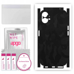 apgo Protective Skin Sticker for the back+sides compatible with Nothing Phone 1, Full Wrap Film, Foil, Vinyl - Pattern Black Camo