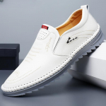 Nahast vabaajajalatsid Meeste Disainer Slip On Kingad meestele Mood Pruunid Loafers Kingad Meeste 38 valge