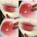 Mirror Nude huulel&auml;ige tumepruun punane huuleglasuur p&uuml;siv sametine vedel huulepulk naiste meik kosmeetiline l&auml;ikega huule&otilde;li