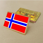 Norra lipu pross 2,5 * 1,5 cm tsingisulamist survevalatud PVC v&auml;rviline tr&uuml;kkimine ja katmine Kuldne ristk&uuml;likukujuline kuld