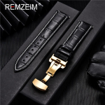 Ehtsast nahast kellarihm Calfskin meeste naiste vahetamine kellarihm 18mm 20mm 22mm 24mm koos liblika pandlaga kellarihmaga 20mm