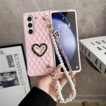 PU-nahast Love Pearl k&auml;ev&otilde;ru rihma&uuml;mbris Samsung Galaxy Z Fold 3 4 5 Flip 3 4 5 Cover Z Fold 5 4 3 Vold5 Vold4 Vold3 Case Samsung Z flip 5 punane