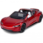 1/24 Tesla Roadsteri survevalatud m&auml;nguauto, sulamist survevalatud automudel, tulega tagasit&otilde;mmatavad s&otilde;idukid, Roadsteri mudelauto m&auml;nguasi lastele s&uuml;nnip&auml;evakingitus 1/24-Size:19.7*8*5.3cm punane