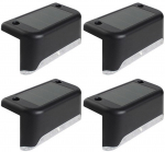 4 tk p&auml;ikeseenergiaga v&auml;listingimustes kasutatavad trepivalgustid veekindlad LED &otilde;uekujundusega seinaaia r&ouml;&ouml;bastee trepiastmevalgustid, Warm White Light must