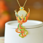 Kullav&auml;rvi Phoenix Arrestor kaelakee ja pross Kahe otstarbega Phoenix ripats retro etnilise stiiliga uhke 40CM