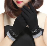 Naiste kindad Winter Plus Velvet soojad kindad Fashion Bow paksud kindad kohv