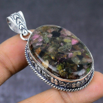 Watermelon Tourmaline Gemstone 925 Steling Silver Jewelry Pendant 2.17 d7p34