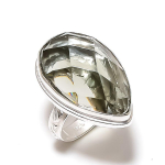 White Topaz Gemstone Handmade 925 Sterling Silver Gift Jewelry Ring Size 6 z7m89