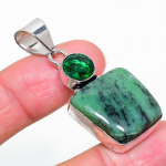 Ruby Zosite, Diopside laboris loodud 925 Sterling Silver ripats 1,97 P9S92