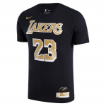 Nike X NBA Select Series Los Angeles Lakers LeBron James 23 Mugav pehme &uuml;mmarguse kaelusega l&uuml;hikeste varrukatega T-s&auml;rk Meeste pealised Must FV8846-010 M