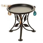 Metallist taimealus, seisev &uuml;mmargune istutusmasinahoidja kunstkristallripatsidega 3 jalaga kaetud potirest koduaia kaunistamiseks must