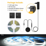 COB LED-ribavalgusti koos kaasaskantava PIR-liikumisanduri l&uuml;litiga / juhtmevaba RF-vastuv&otilde;tjaga DIY K&ouml;&ouml;k Kapp Magamistoa Trepi &ouml;&ouml;lamp 3m