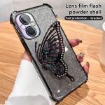 Gradient-Glitter Butterfly Stand Case OPPO A35 A93 A96 A97 A55 A56 A57 A17 A9 A5 A57 A58 A72 Realme C53 C35 C33 C31 Reno 6 7 8 9 10 11 12 Pro jaoks OPPO A15=A35 2021=A15S must