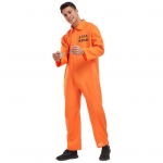 Halloween Prisoner Cosplay Jumpsuit manacle'iga Halloweeni Unisex lapsed T&auml;iskasvanute rollim&auml;nguriietus Pikad varrukad Rev&auml;&auml;rid T&otilde;mblukk Festivalid Peod XL