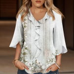 3/4 varrukatega s&auml;rgid naistele Armsad topid Graafilised t-s&auml;rgid Pluusid Suures suuruses vabaaja lihtsad topid Pullover S