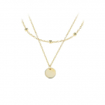 Trendikas 925 Sterling h&otilde;bedane kahekihiline kaelakee &uuml;mmargune ripats kaelakeed, kingitus naistele peened aksessuaarid ehted