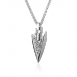 Roostevabast terasest nooleotsaga pika ketiga kaelakee meestele Retro Spear Viking kaelakee ripats Klassikalised p&otilde;hjamaised amuleti ehted kingitused 60cm