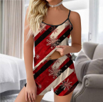 Naiste moe j&otilde;uluprintide komplekt varrukateta pidžaamaga l&uuml;hikesed p&uuml;ksid XXL