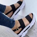 mood Naiste sandaalid Peep Toe Platvormiga sandaalid kontsadega Suvekingad Naiste kerged kiilud kingad Platvormi kontsad Chaussure Femme 36 must