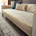 Kuldne Bronzing Velvet libisemisvastane diivanikate, Four Seasons diivanipadja kate elutoa m&ouml;&ouml;bli jaoks kaitsev diivanir&auml;tik 70x150cm