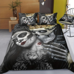 Pehme ja mugav Skeleton Print tekikott magamistoa ja k&uuml;lalistetoa jaoks sisaldab 1 tekikott ja 2 padjap&uuml;&uuml;ri 135X200cm 2PCS