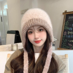 Uus polsterdatud soe lips kootud m&uuml;ts naiste talvine mitmek&uuml;lgne armas k&otilde;rvakaitse show n&auml;gu v&auml;ike M&uuml;ts