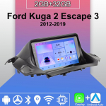 Android Carplay Auto Raadio Ford Kuga 2 Escape 3 2012-2019 Multimeediam&auml;ngija Peaseade Stereo GPS Navigatsioon BT WIFI 2+32GB 2+32GB