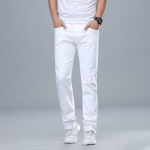 2020. aasta uus s&uuml;gis, meeste punased teksad, klassikalises stiilis sirge elastsusega puuvillased teksap&uuml;ksid, meeste kaubam&auml;rgi valged p&uuml;ksid 36 valge