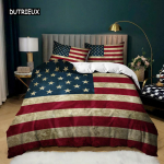 Rahvuslipp Tekikoti Komplekt King Suurus Loov Ameerika Lipu Voodipesukomplekt Teismelistele T&auml;iskasvanutele Mikrokiust &Uuml;hekohaline Kahekohaline Tekikott AU Single(140x210cm)