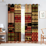 Boheemlaslikud V&auml;rvilised Ruudulise Mustriga Prinditud Kardinad Retro Stiil 100% Pol&uuml;esterkiud Magamistuba Elutuba &Otilde;ppetuba Dekoratsioon Kardinad W50xH130(CM)x2PCS&Grommet Top blue
