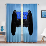 M&auml;ngupult M&auml;ngur &Otilde;hukesed Voile Kardinad Videom&auml;ngude Kontroller Lahedad Akna T&uuml;llkardinad Elutuppa Poiste T&uuml;drukute Magamistoa Dekoratsioon 2tk 100W130H(CM)40x51in&Grommet Top black