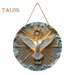 Puidust tuvi uksesilt Rahulinnu teemaline rippuv tahvli kaunistus 2D &uuml;mmargune lameda seina kunstsilt kodukontori baari sisekujunduseks