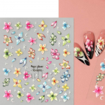 5D reljeefsed k&uuml;&uuml;nekleebised valge lillega k&uuml;&uuml;nekleebised, graveerimine lilledega k&uuml;&uuml;nte liuguri otsad