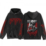 Anime Berserk Washed Hoodies Guts Manga Print Hoodies Mehed Naiste Harajuku Pullover Lahtine puuvillane sviitrid Y2k Riietus Unisex S must