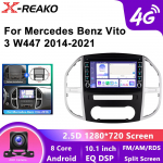 Android 13 Mercedes Benz Vito W447 2014-2021 jaoks 10,1-tolline stiil Navigatsioon Auto GPS 4G 8-tuumaline Autoraadio Stereo Auto Multimeediam&auml;ngija 8 core 4GB+64GB