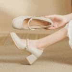 Mary Jane kingad naistele 2024 Uued &Uuml;marotsalised Paksude Kontsadega Elegantne Madal Jalats Mood V&auml;litingimustes Daami Kingad Zapatos De Mujer 35