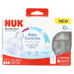 NUK, Smooth Flow, koolikutevastane beebipudel, 0 kuud ja vanemad, 3 pudelit, 150 ml (5 untsi) iga