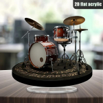 1 klassikaline akr&uuml;&uuml;ltrummikomplekt t&ouml;&ouml;laua kaunistus - kahepoolsed muusikateemalised ehted, sobivad koju, kontorisse, magamistuppa, kohvikusse A