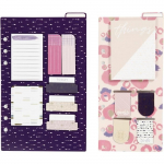Set de m&eacute;mos et marque-pages - Violet - 8 blocs papier - 4 marque-pages magn&eacute;tiques - Dimensions vari&eacute;es