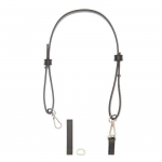 Bandouli&egrave;re courte - noir et argent - 78,5 cm