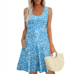 Naiste suvekleidid Taskutega varrukateta p&auml;ikesekleidid XXXL