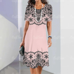 Suvised naiste riided kleidid stiilsed v&auml;rvilised kokkup&otilde;rked l&uuml;hikeste varrukatega pikk kleit 3d lilled Retro lahtised r&otilde;ivad &uuml;mara kaelusega pullover S