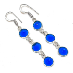 London Blue Topaz Handmade 925 Sterling Silver Jewelry Earring 2.36 d9i95