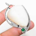 Rainbow Moonstone, Diopside 925 Sterling Silver Jewelry Pendant 2.68 l2l20