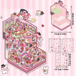 Loomade paradiis 3D isetegemise kleebised maastikukabiini stseeni kleebis k&auml;sitsi valmistatud konto kingitus lastele j&otilde;ulufestivalil