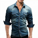 Meeste distressed Denim s&auml;rk Juhuslik pestud Slim Fit kaubois&auml;rk L tumesinine v&auml;rv