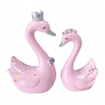 2 tk Luigekroon kuju Elegentses stiilis dekoratiivne peen armas p&otilde;hjamaises stiilis peovaigust luige kingitus kroon majapidamises kaunistamiseks S roosa