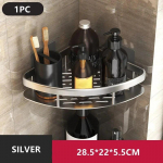 Vannitoa riiul alumiiniumsulamist &scaron;ampoon, meigihoidja, du&scaron;iriiul Vannitoa tarvikud puurita seina nurgariiul