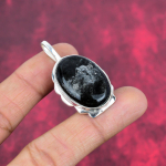 H&otilde;bedane Obsidiaan 925 Prooviga Sterlingh&otilde;be Ripats, K&auml;sitsi Valmistatud V&auml;&auml;riskividega Ripats Ehted, Kingitused Naisele Uhiuus Ripats 1.85 Inches must