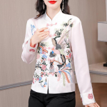 Hiina tikitud top naistele L&uuml;hike retro v&auml;ike jakk Tang &uuml;likond Naiste Hiina stiil Cheongsam Etniline riietus Top M